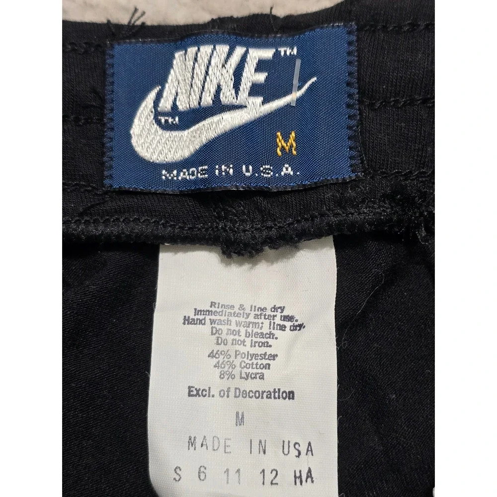 Vintage Nike Fitness Line Stirrup Leggings Men Medium Black Grey Made in USA 90s